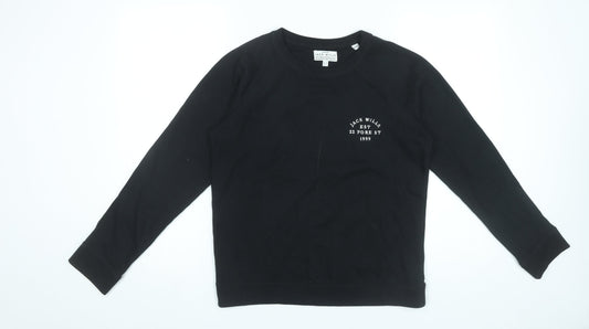 Jack Wills Women’s Black Sweatshirt UK 12 Pullover Crew Neck