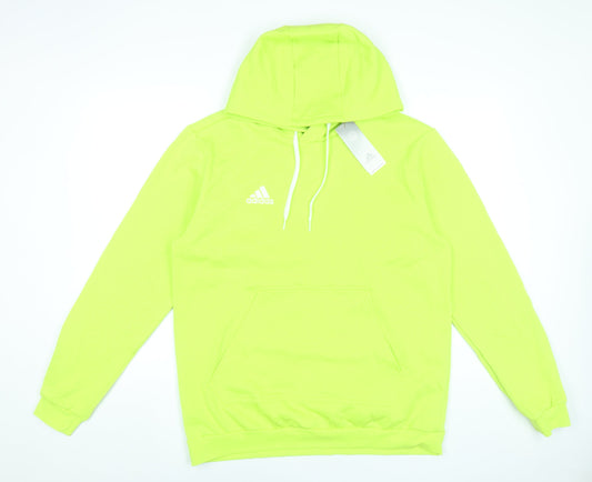 Adidas Men’s Green Pullover Hoodie L Regular Fit Sportswear