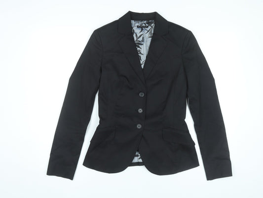 Sisley Women’s Black Size 12 Tailored Blazer Jacket Single-Breasted