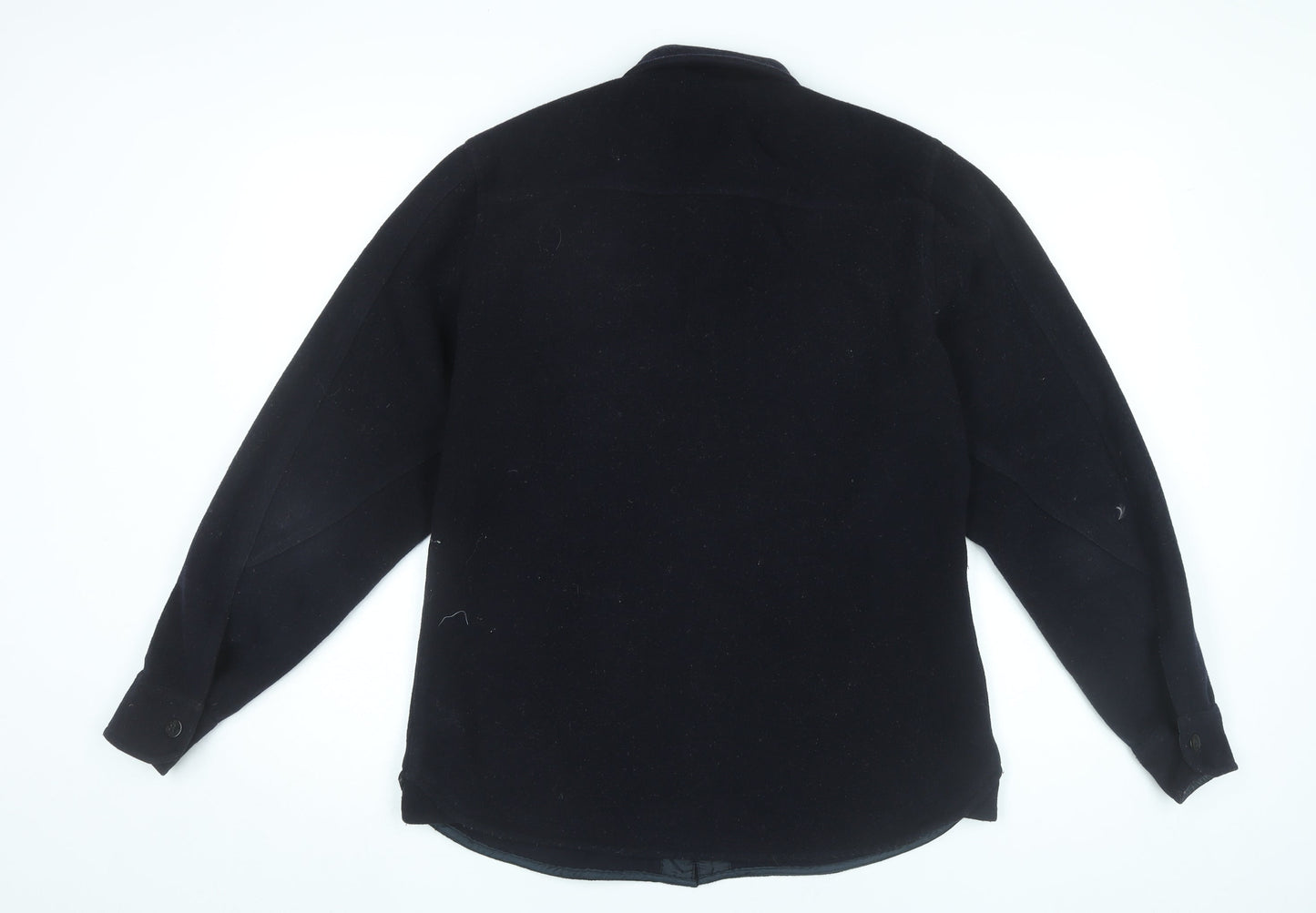 Farah C.P.O. Men’s Black Wool Officer Shirt Jacket S Regular Fit
