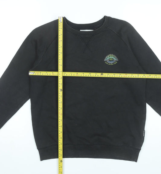Billabong Teens Black Pullover Sweatshirt Size 14 Logo Graphic