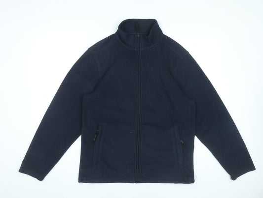 Regatta Mens Blue Fleece Jacket M Full Zip Stand Collar Outdoor