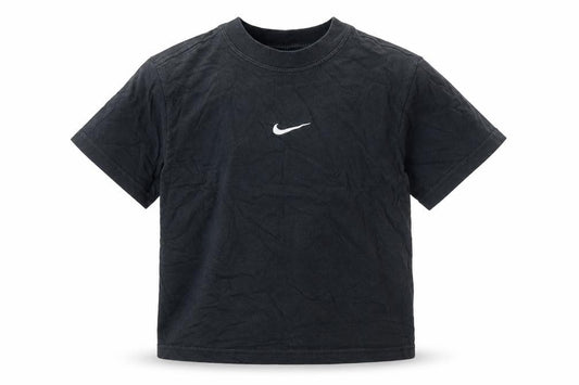 Nike Girls Black Cotton T-Shirt Loose Fit Short Sleeve Size 146 Logo