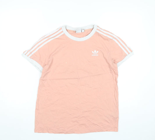 Adidas Women’s Pink Ringer T-Shirt Size 10 Short Sleeve Casual