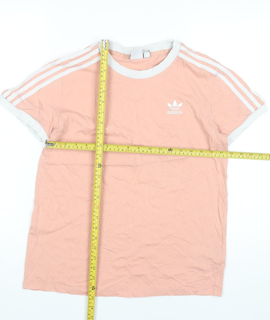 Adidas Women’s Pink Ringer T-Shirt Size 10 Short Sleeve Casual