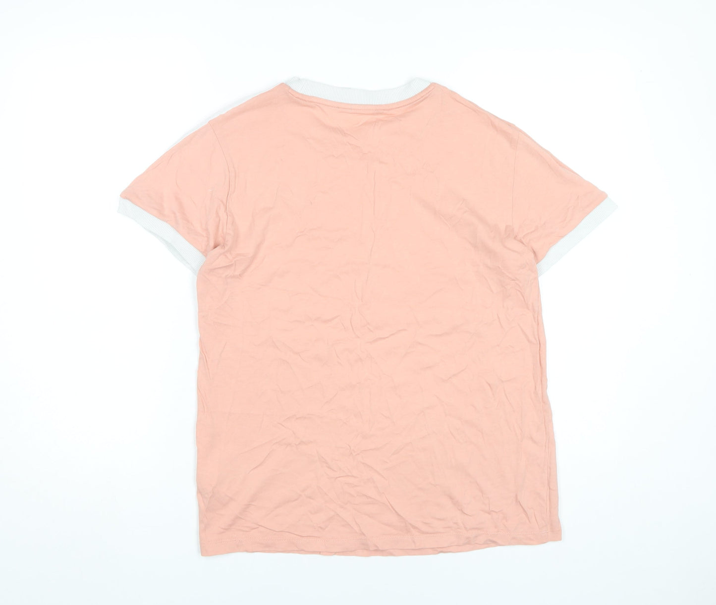 Adidas Women’s Pink Ringer T-Shirt Size 10 Short Sleeve Casual