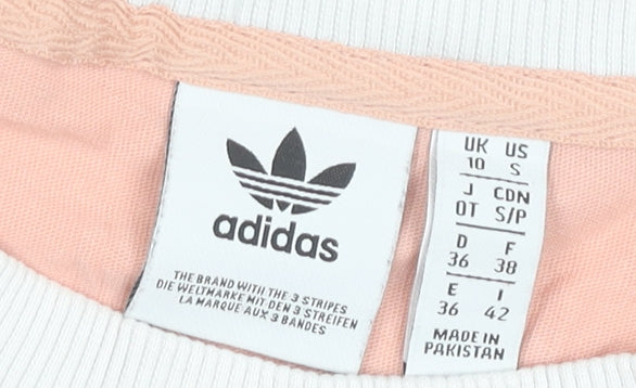 Adidas Women’s Pink Ringer T-Shirt Size 10 Short Sleeve Casual