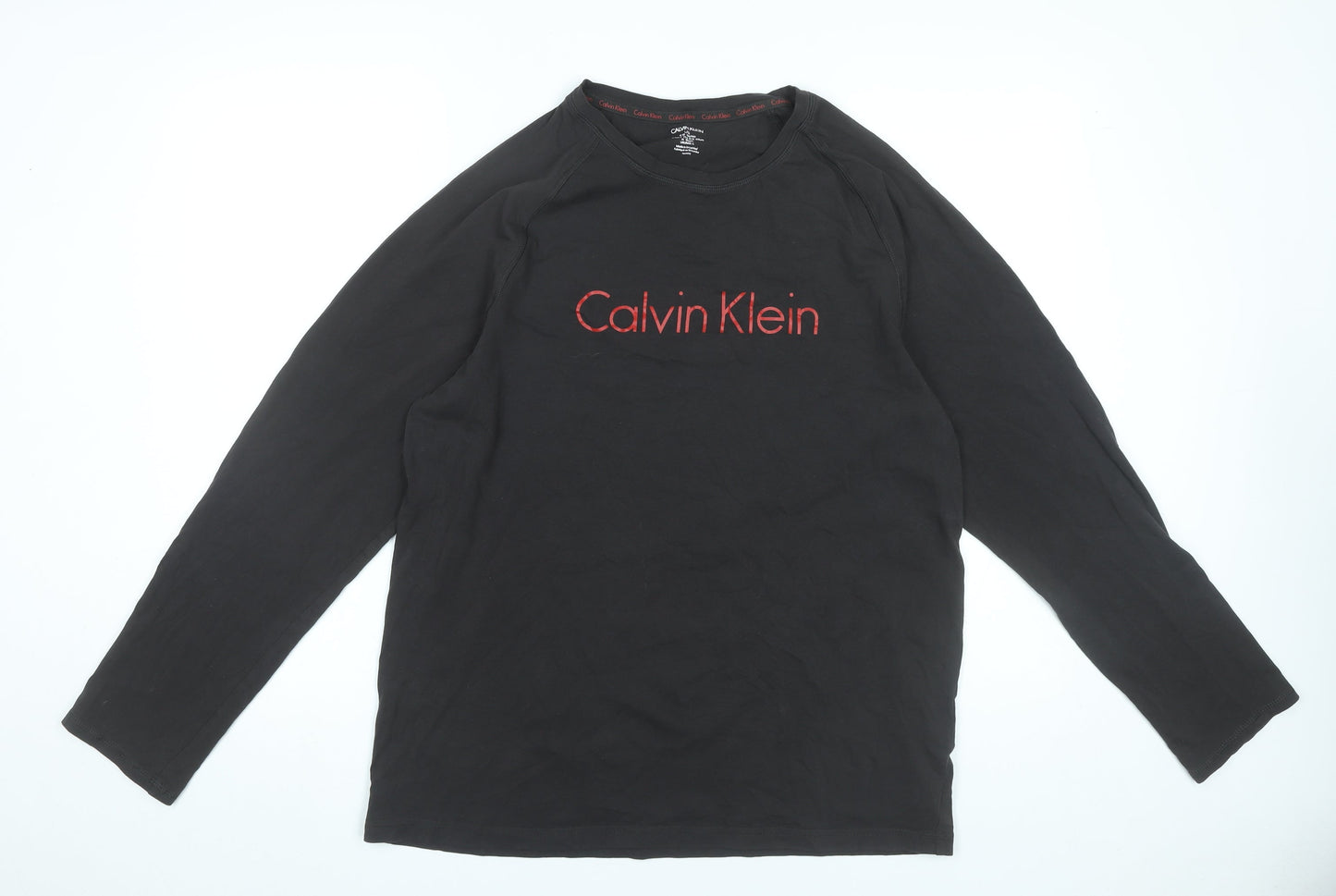 Calvin Klein Men's Black Long Sleeve Logo T-Shirt Size L