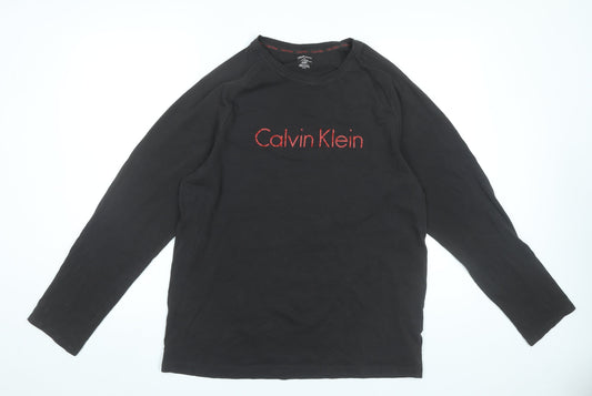 Calvin Klein Men's Black Long Sleeve Logo T-Shirt Size L