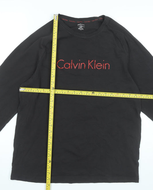 Calvin Klein Men's Black Long Sleeve Logo T-Shirt Size L