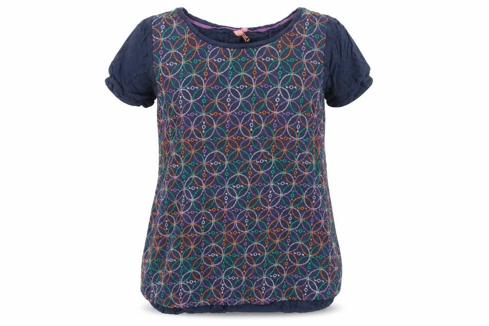 White Stuff Womens Blue Embroidered Tunic Blouse Size 8 Cotton