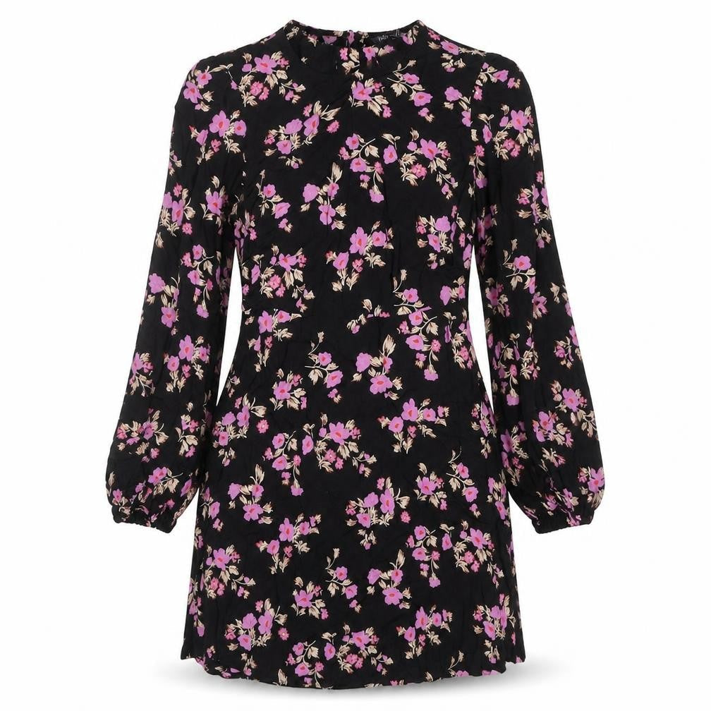 Marks and Spencer Womens Black Floral Shift Dress Size 10