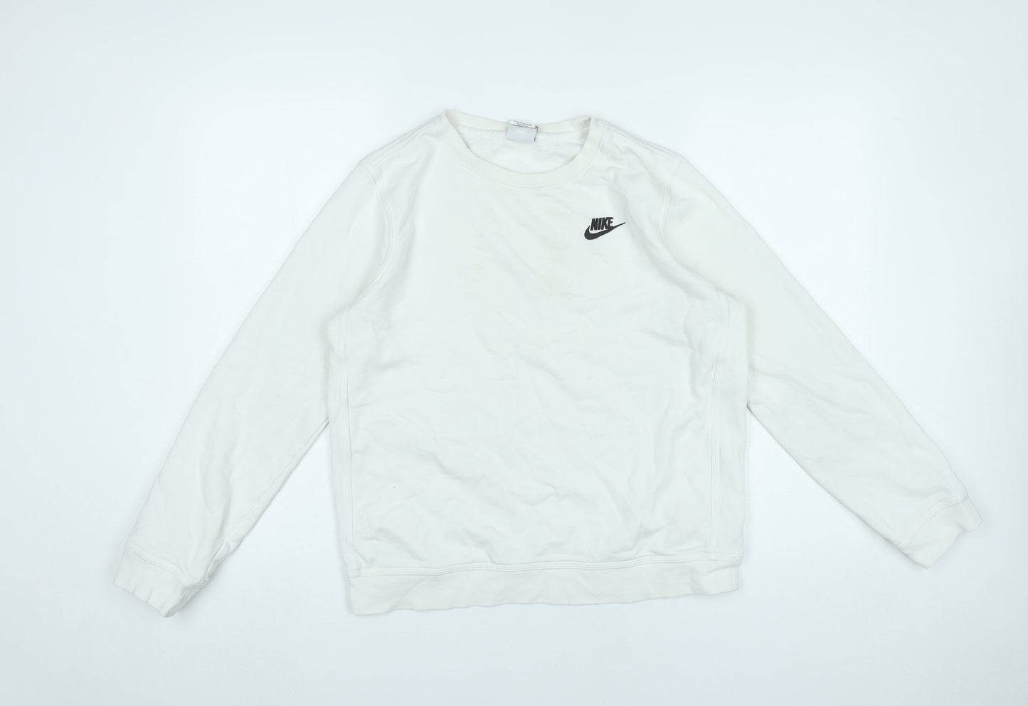 Nike Boys White XL Pullover Sweatshirt Crew Neck Long Sleeve Logo