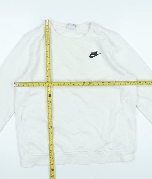 Nike Boys White XL Pullover Sweatshirt Crew Neck Long Sleeve Logo
