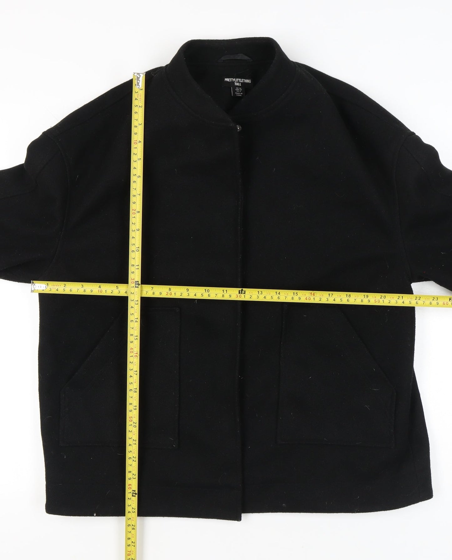 PrettyLittleThing Women’s Black Tall Jacket Size 10 Lined Work Casual