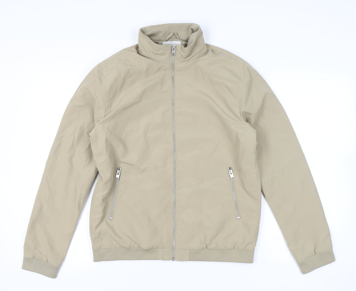 Jack & Jones Men’s Beige L Polyester Zip Jacket Casual