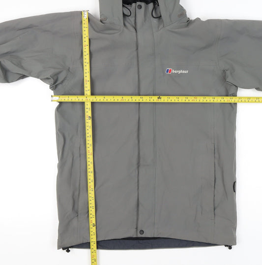Berghaus Men’s Grey Waterproof Hooded Rain Jacket S