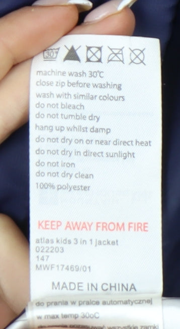 Mountain Warehouse Boys Blue 13 Years Puffer Jacket Lightweight Quilted Zip Coat