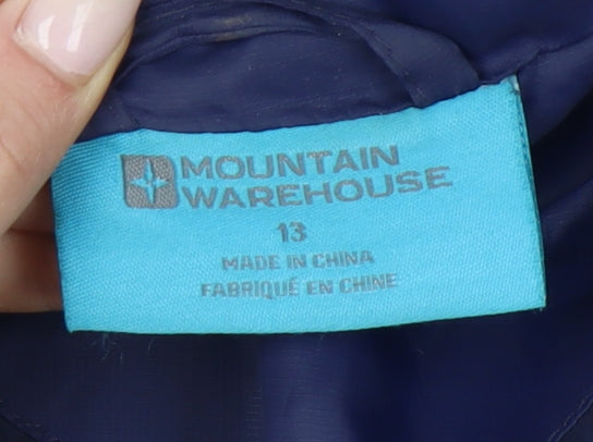 Mountain Warehouse Boys Blue 13 Years Puffer Jacket Lightweight Quilted Zip Coat