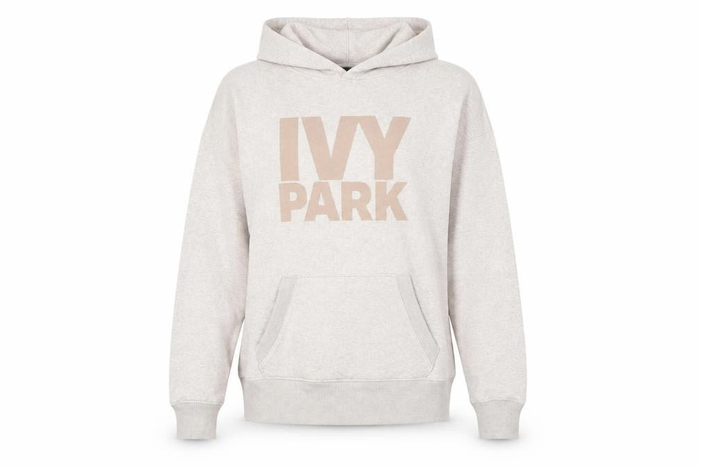 Ivy Park Women’s Beige Pullover Hoodie Size S Logo Print
