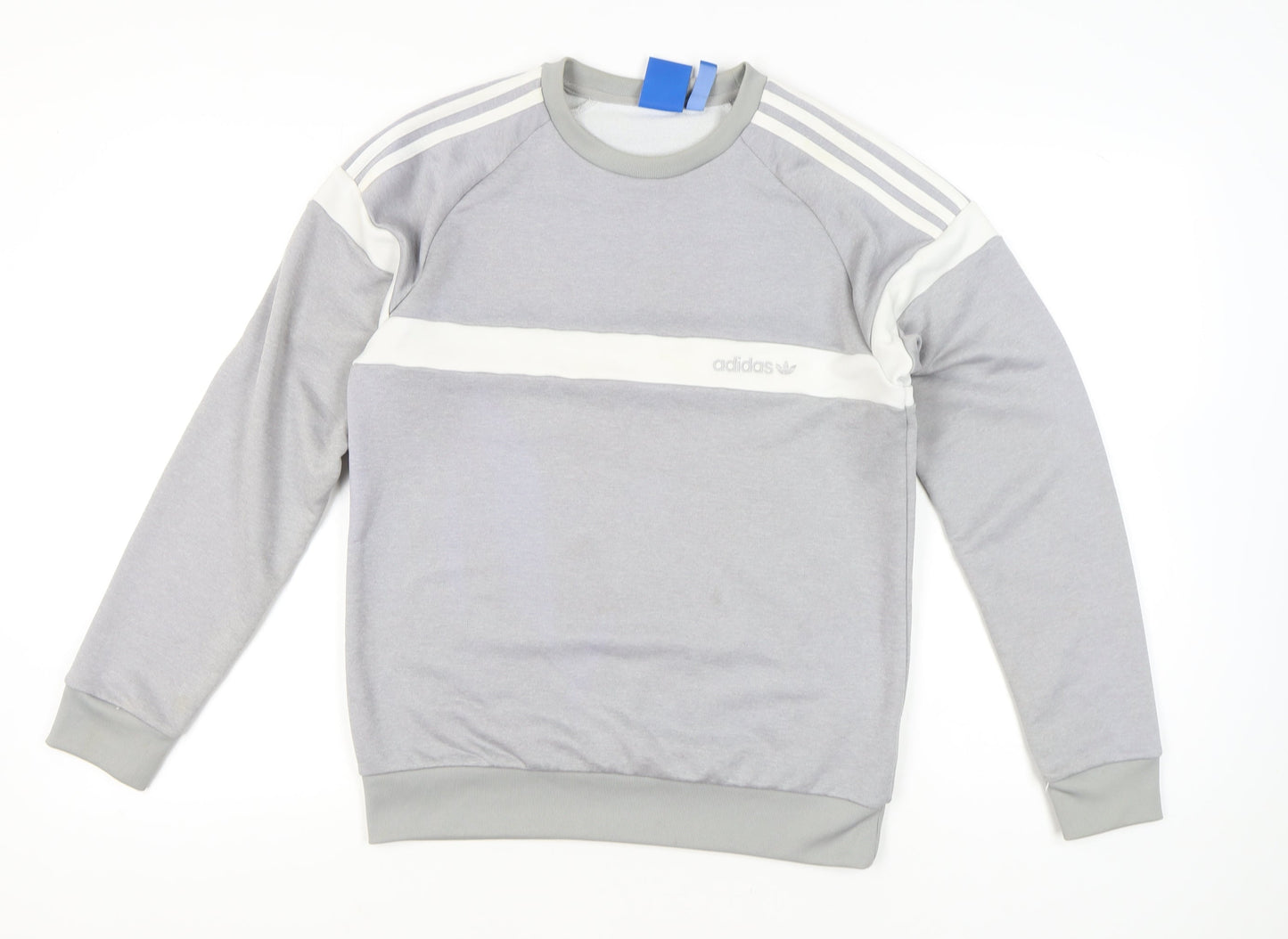 Adidas Men’s Grey Small Pullover Sweatshirt Crew Neck Sportswear