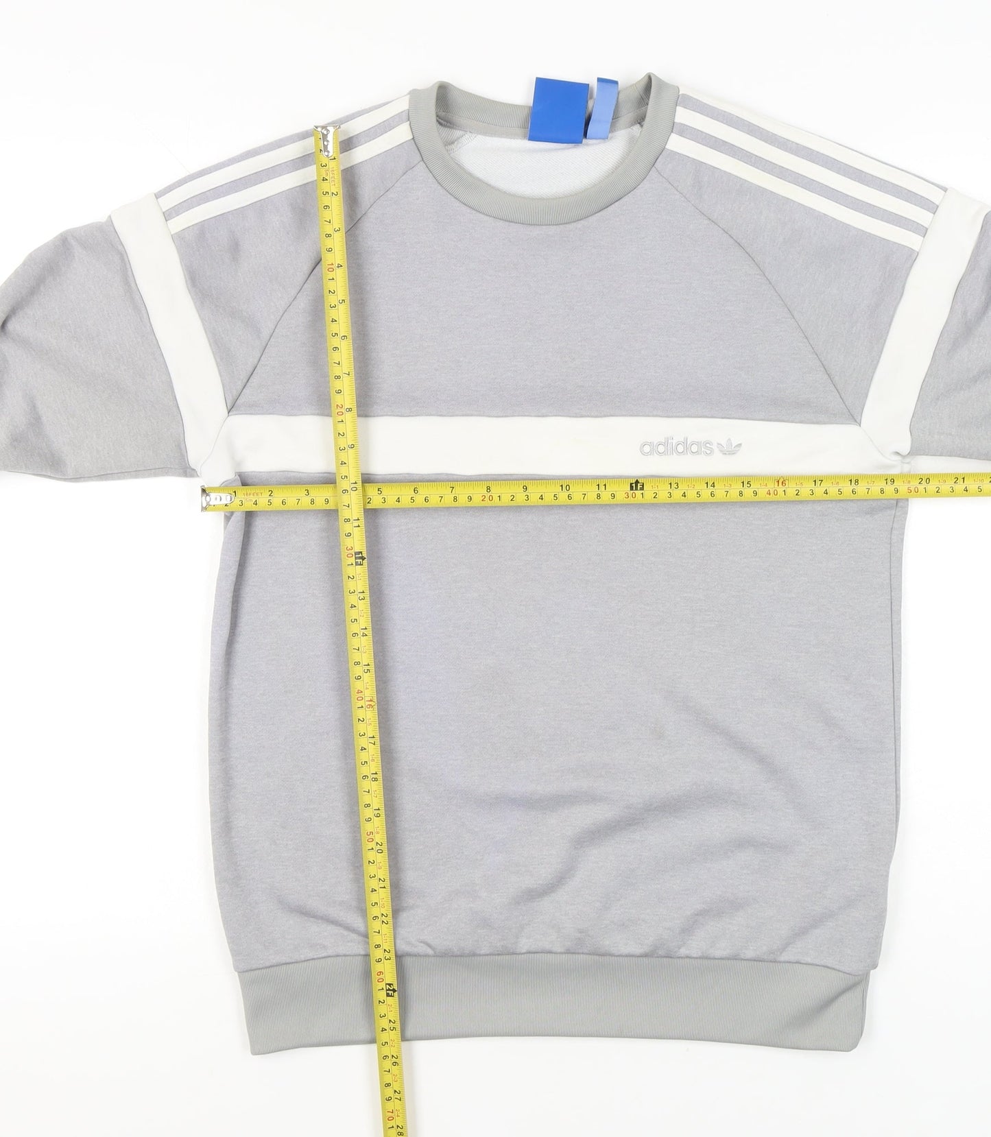 Adidas Men’s Grey Small Pullover Sweatshirt Crew Neck Sportswear