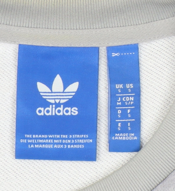 Adidas Men’s Grey Small Pullover Sweatshirt Crew Neck Sportswear
