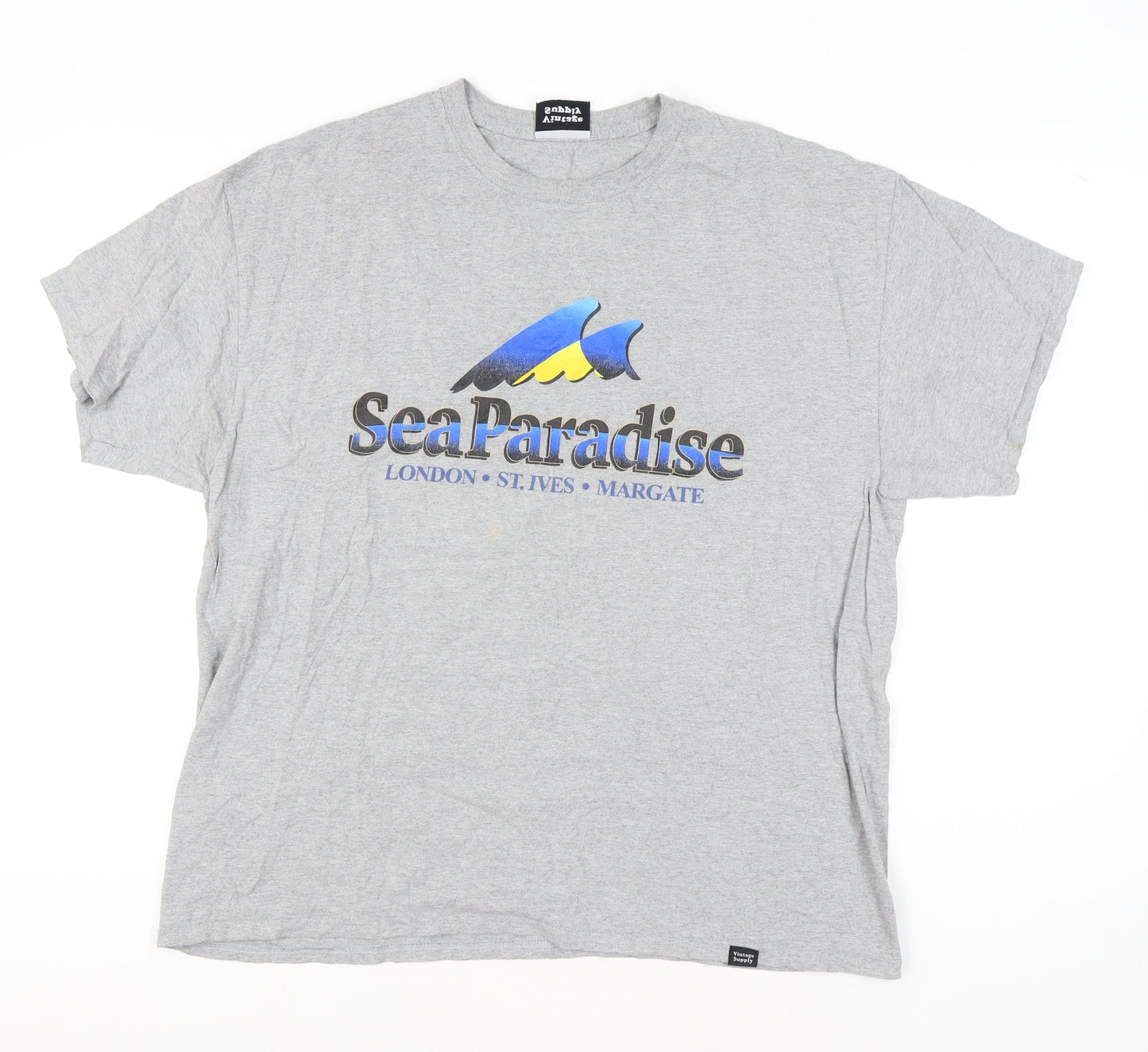 Vintage Supply Men’s Grey XL Graphic Sea Paradise T-Shirt