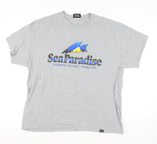 Vintage Supply Men’s Grey XL Graphic Sea Paradise T-Shirt