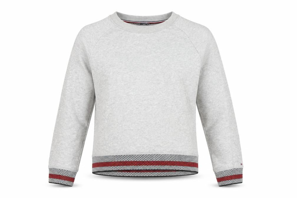 Womens UK S Regular Tommy Hilfiger Grey Pullover Sweatshirt