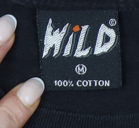 Wild Unisex Adults Black Skull Graphic T-Shirt M Gothic Horror Tribal