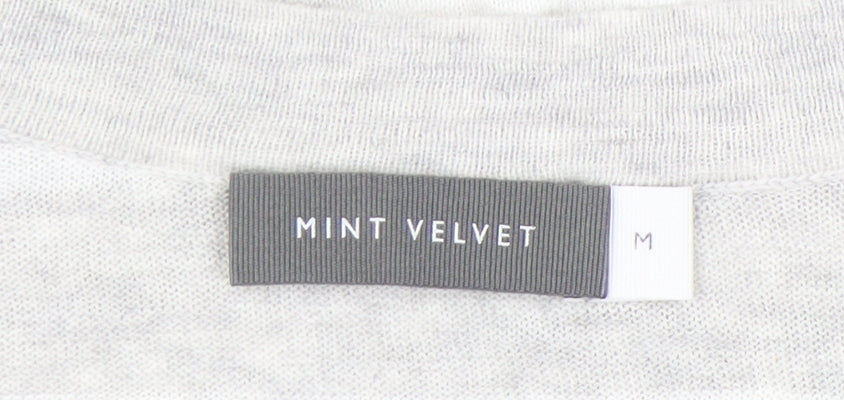 Mint Velvet Womens Grey Striped Sleeveless V-Neck Pullover Jumper M