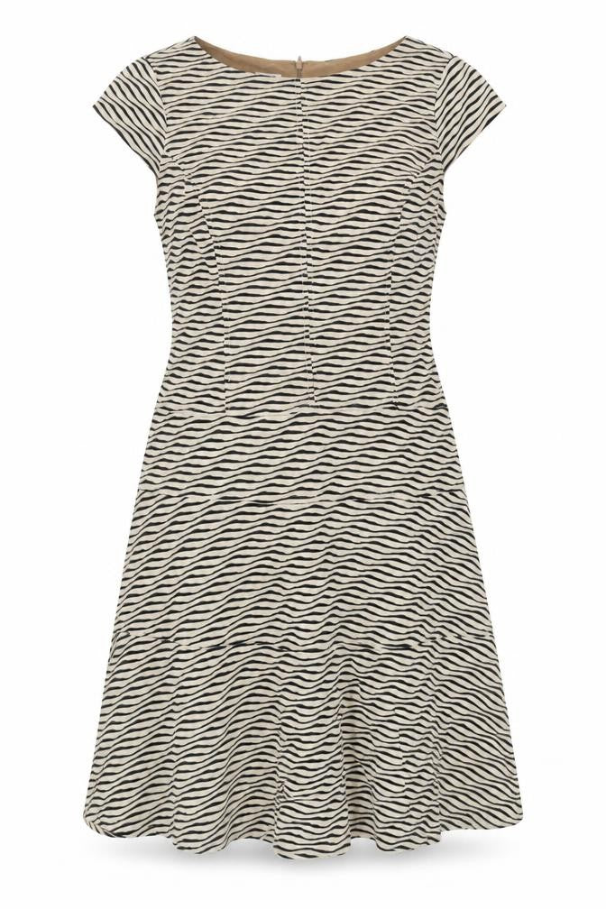 Anne Klein Women’s Beige Black Fit & Flare Dress Size 14
