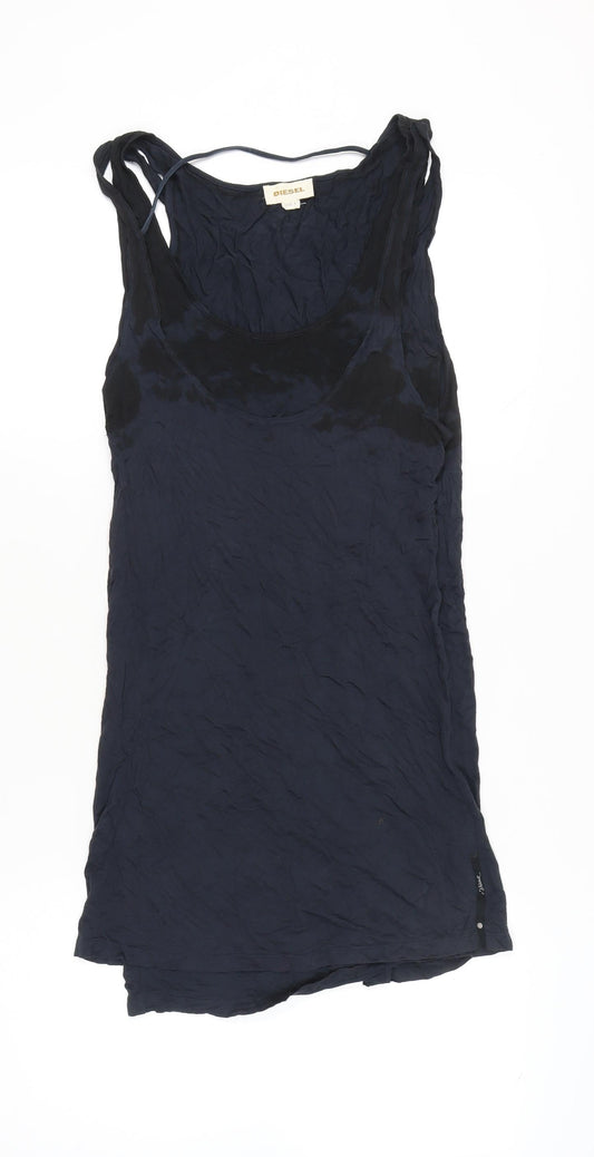 Diesel Womens Blue Size 8 Tank Dress Sleeveless Scoop Neck Short
