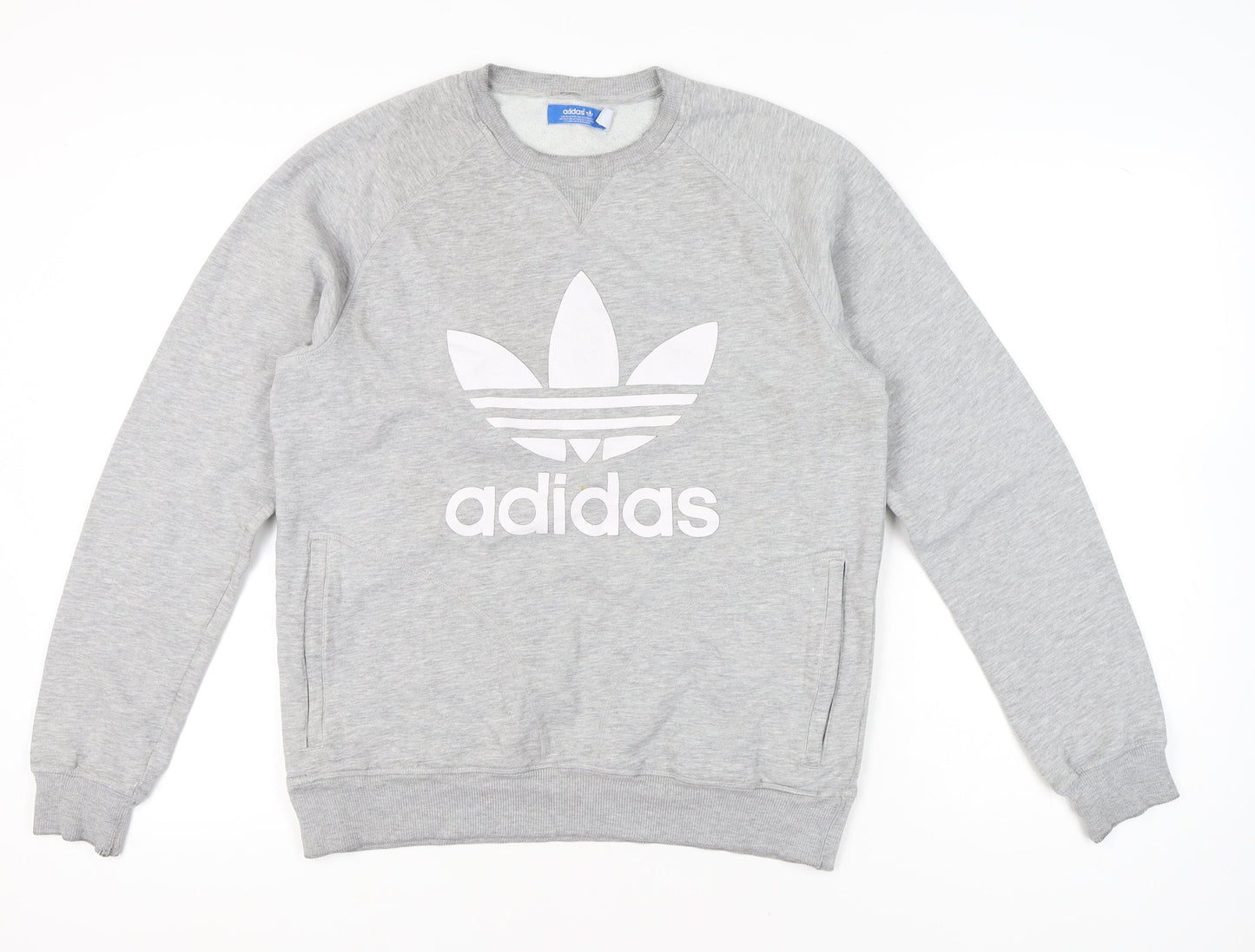 Adidas Womens Grey Sweatshirt Medium Pullover Logo Crew Neck