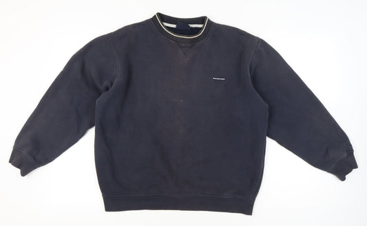 Rockport Men's Blue Pullover Sweatshirt L Crew Neck Logo