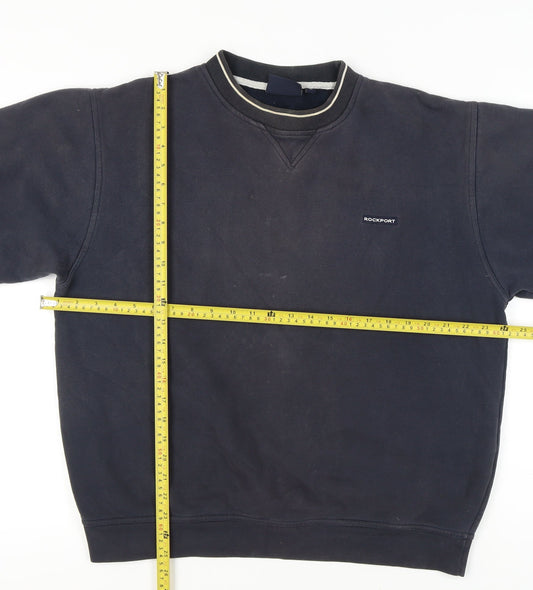 Rockport Men's Blue Pullover Sweatshirt L Crew Neck Logo