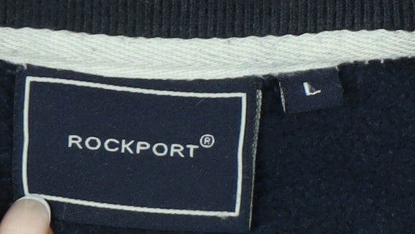 Rockport Men's Blue Pullover Sweatshirt L Crew Neck Logo
