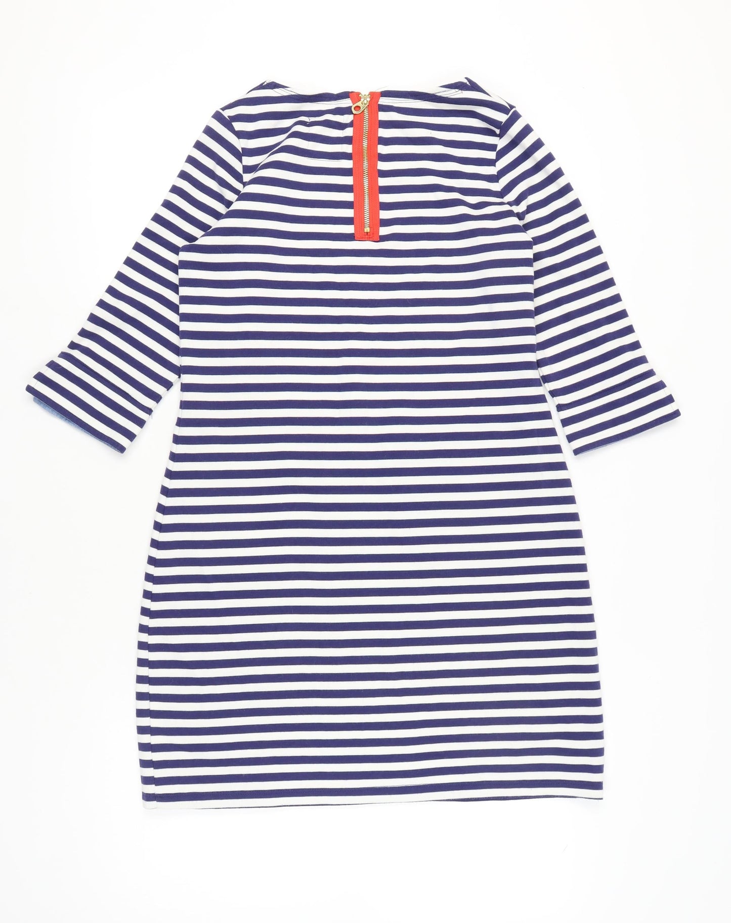 Joules Women’s Blue Striped Shift Dress UK 14 3/4 Sleeve Nautical