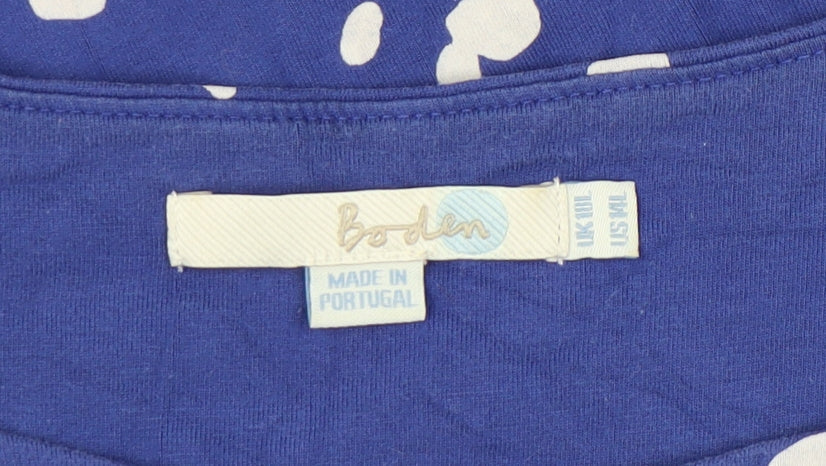 Boden Women Blue Floral A-Line Knee Length Dress Size 10