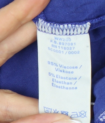 Boden Women Blue Floral A-Line Knee Length Dress Size 10