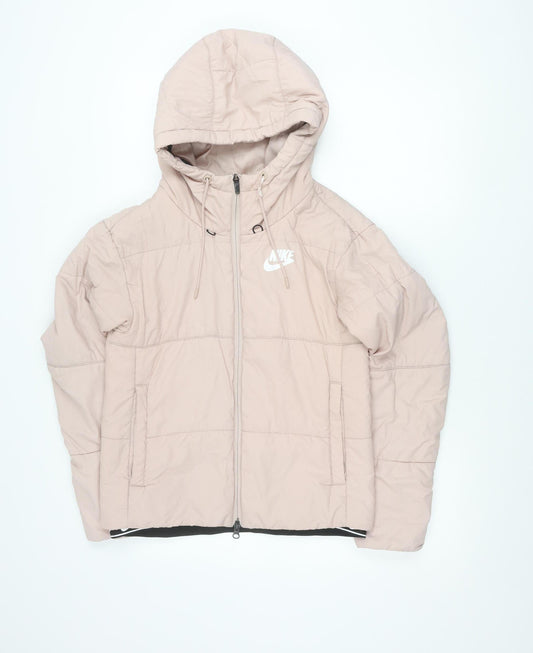 Nike Women’s Pink XS Puffer Jacket Hooded Insulated Full Zip