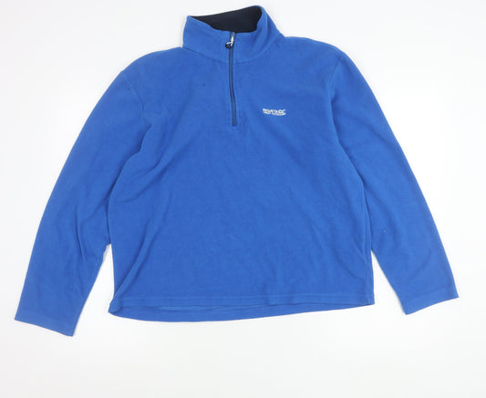 Regatta Mens Blue Fleece Sweatshirt XL Pullover 1/4 Zip Outdoor