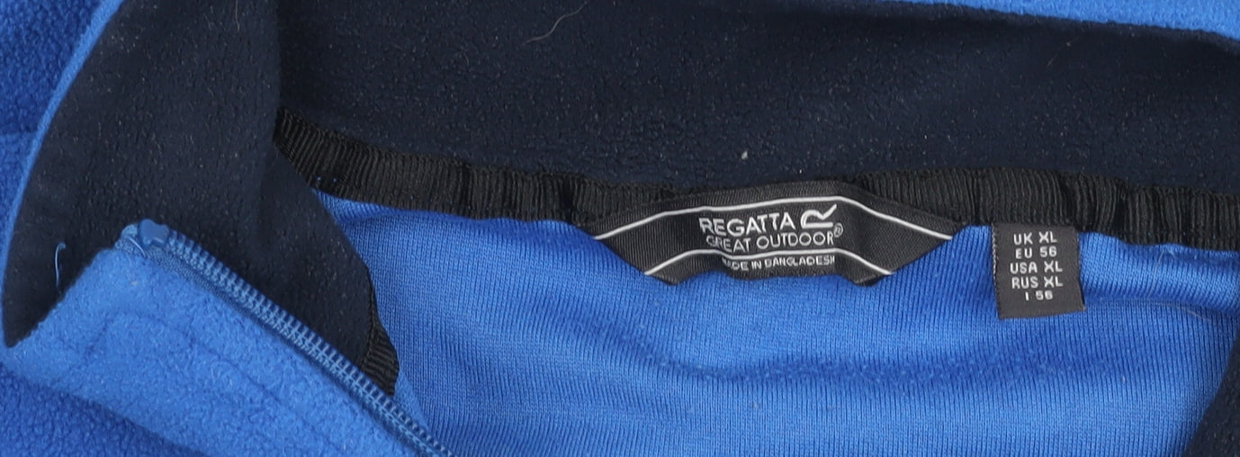 Regatta Mens Blue Fleece Sweatshirt XL Pullover 1/4 Zip Outdoor