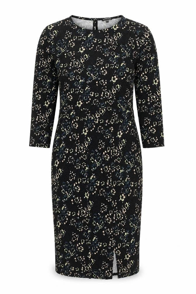 Warehouse Women’s Black Floral Bodycon Knee Length Dress Size 10