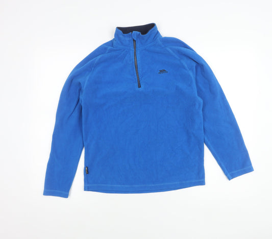 Trespass Boys Blue Fleece 1/4 Zip Sweatshirt M Regular Fit Outdoor Wear