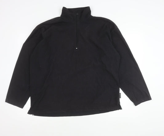 Highpoint Mens Black Fleece Pullover Sweatshirt L 1/4 Zip Thermal