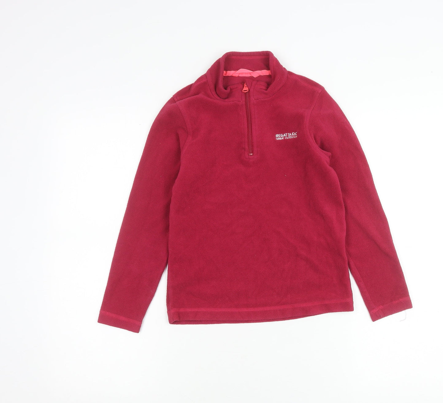 Regatta Girls Red Fleece 1/4 Zip Sweatshirt 9-10 Years Outdoor Pullover