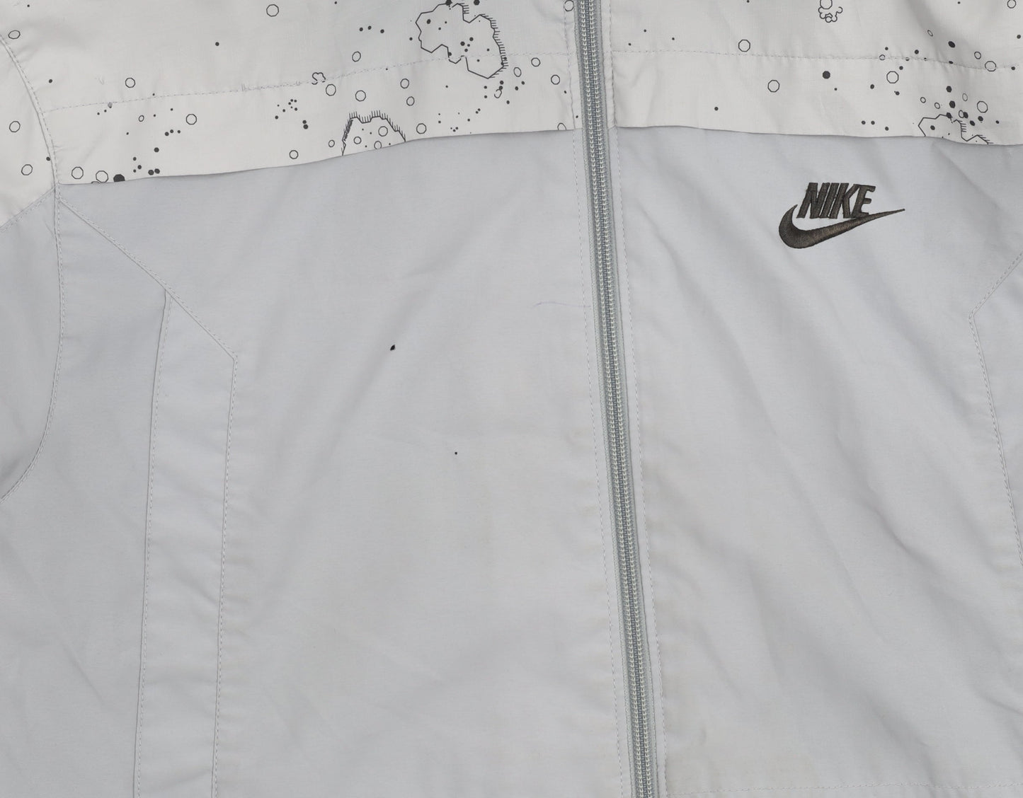 Nike Teens Grey XL Hooded Windbreaker Jacket with Logo