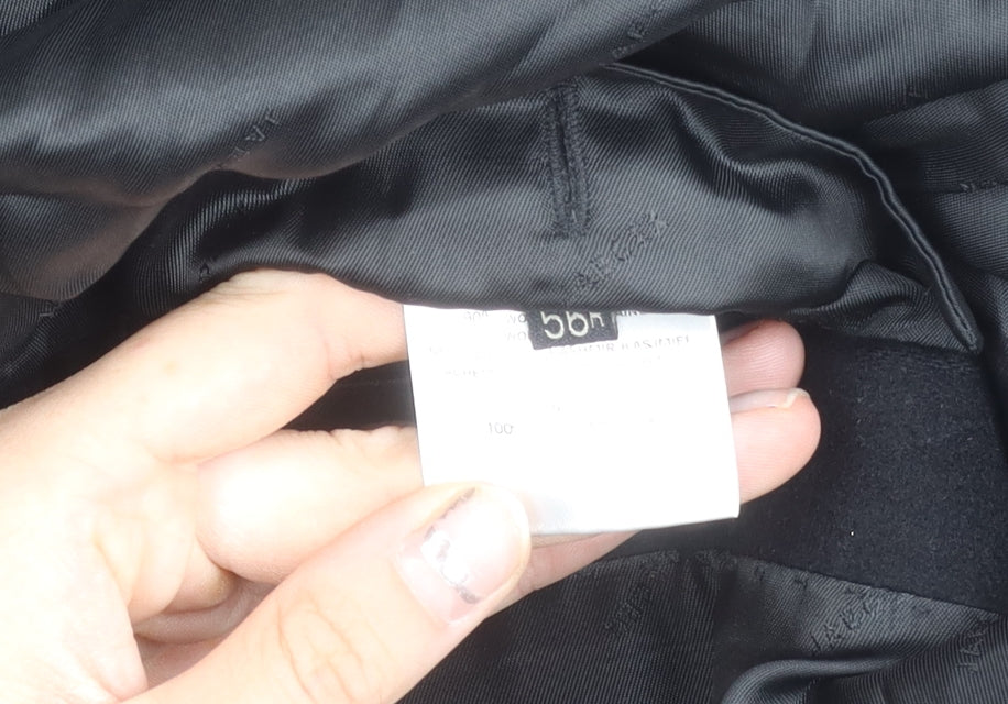 Jaeger Men's Black Wool Cashmere Long Overcoat Size 56R Classic Business